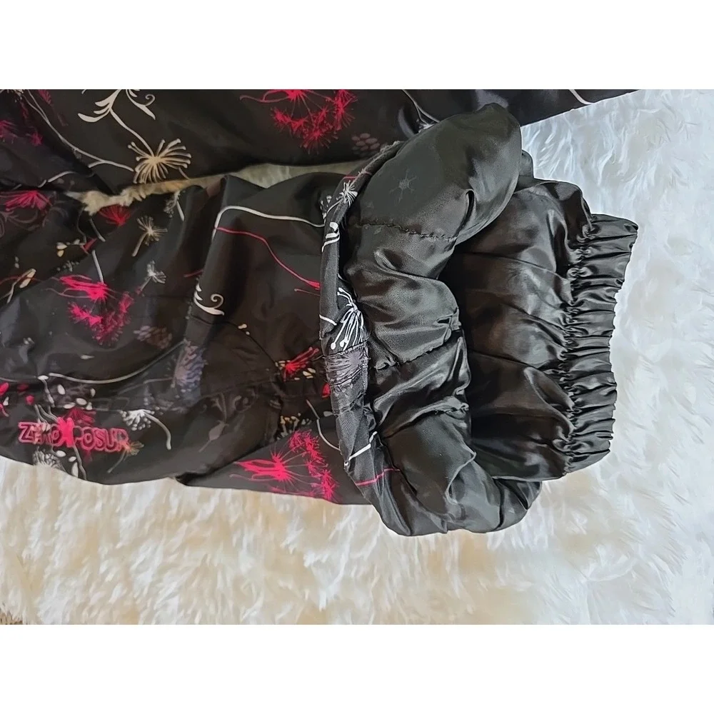 Zero Xposur‎ Girls Black Pink & White Dandelion Snow Bibs Ski Pants S 7/8